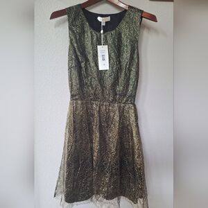 NWT Erin Fetherston Odile Lace Overlay Open Back Mini Dress. Womens size 2